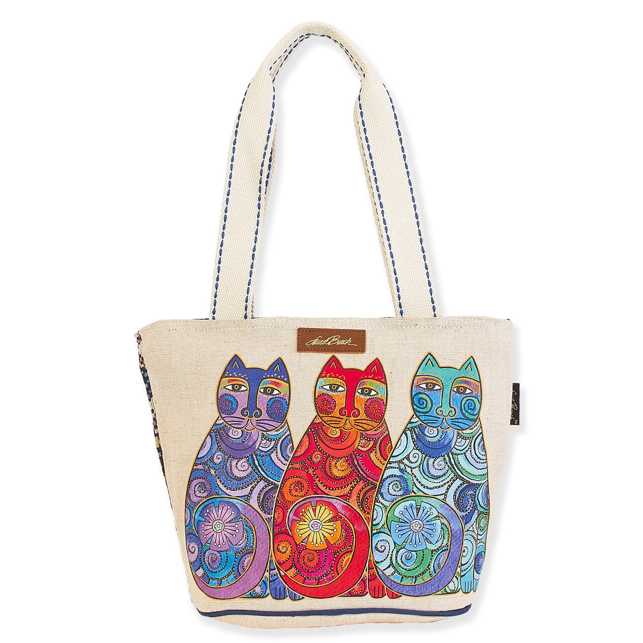 Laurel Burch Medium Tote Zipper Top 13.5"X5.5"X10"-Olas De Colores